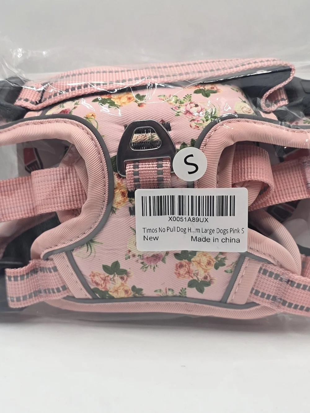Timos Dog Harness, No Pull No Choke, Easy On & Off, Flower Pink, Small